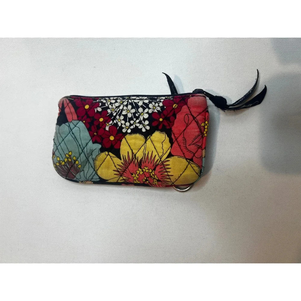 Vera Bradley Happy Snails Quilted‎ Double Zipper Key & Change Purse with Clip